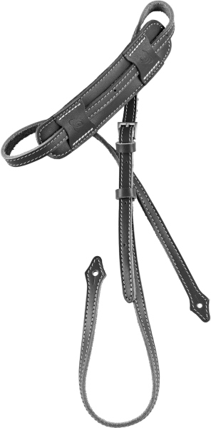Ortega Deluxe Mandolinstrap Leather with Shoulderpart Black