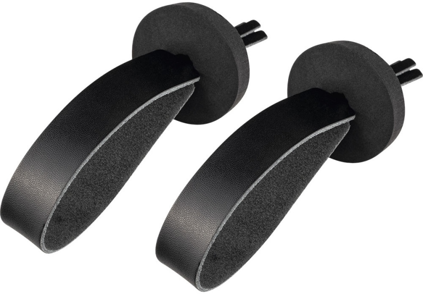Nino Percussion Leather Straps Pair - Black, Incl. Pads