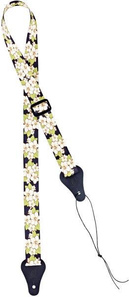Ortega Nylon Ukulele-Strap - Green Flower