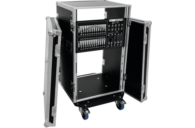 Cutie cu rack Roadinger Rack Profi 18U 45cm with wheels