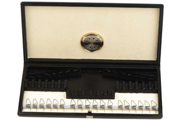 No brand Leather hygrocase with springs for 12 oboe and 6 cor anglais reeds  dark brown (C2)