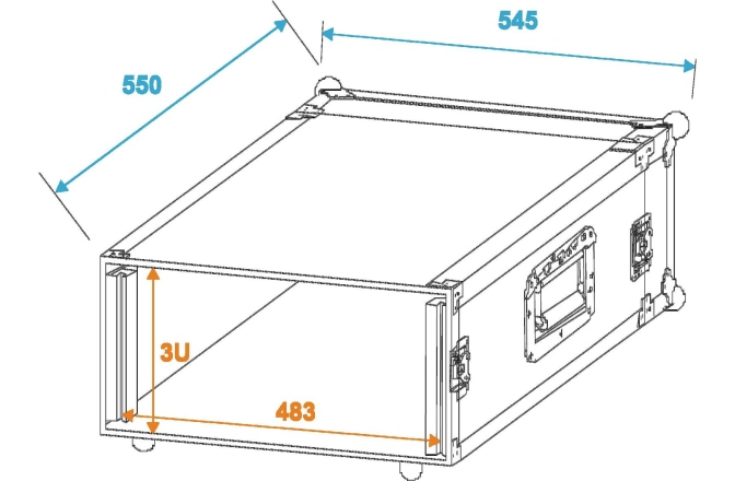 Cutie de rack Roadinger AmpRack PR-1 3U 46cm