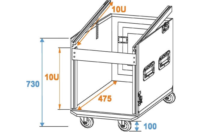 Cutie de rack Roadinger Combo Case Pro 10U-W