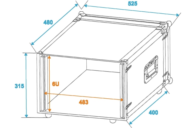 Cutie de rack Roadinger Effect rack CO-DD 6U 38cm