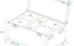 Cutie de transport pentru 4x LED THA-100F/THA-120PC Roadinger Flightcase 4x LED THA-100F/THA-120PC with wheels