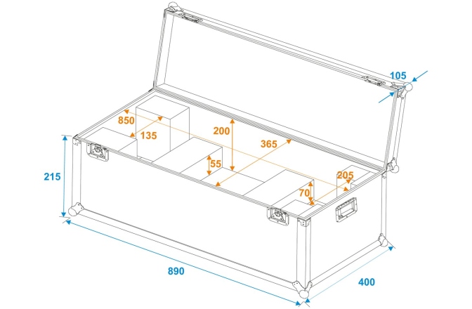 Cutie de transport Roadinger Flightcase 1x LED SL-400