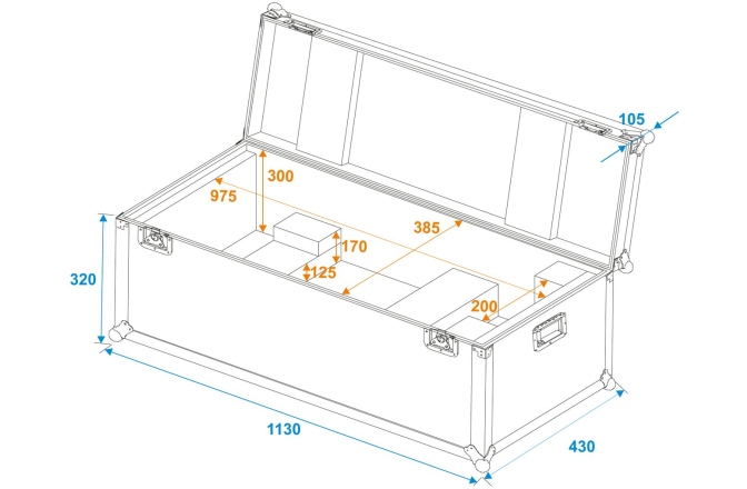 Cutie de transport Roadinger Flightcase 1x LED SL-600
