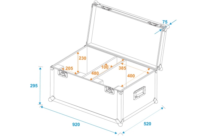 Cutie de transport  Roadinger Flightcase 2x LED THA-150F Theater-Spot