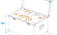 Cutie de transport  Roadinger Flightcase 2x LED TMH-X4
