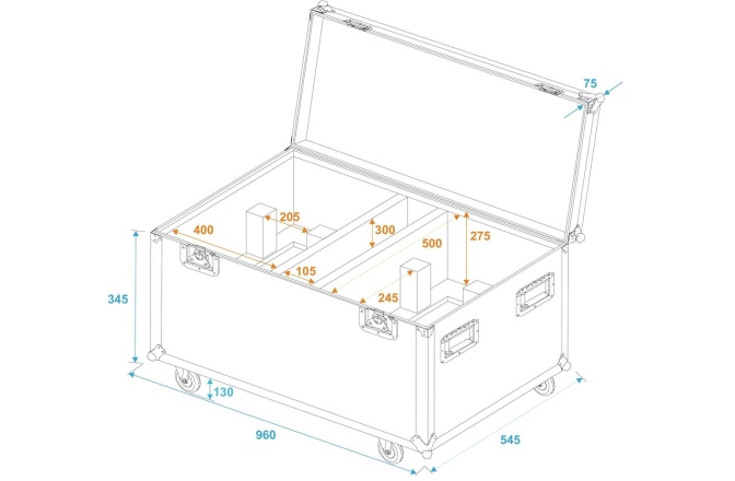 Cutie de transport Roadinger Flightcase 2x THA-250F