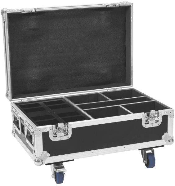 Roadinger Flightcase 4x AKKU IP UP-4 Plus HCL Spot WDMX with Charging Function