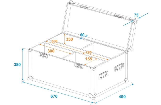 Cutie de transport Roadinger Flightcase 4x LED IP PAR 12x8W QCL/12x9 SQL Spot