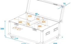 Cutie de transport  Roadinger Flightcase 4x LED THA-150F Theater-Spot