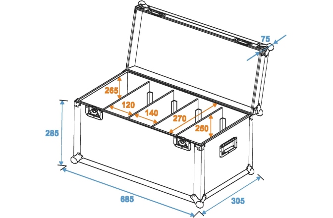 Cutie de transport Roadinger Flightcase 4x PRO Slim Size M