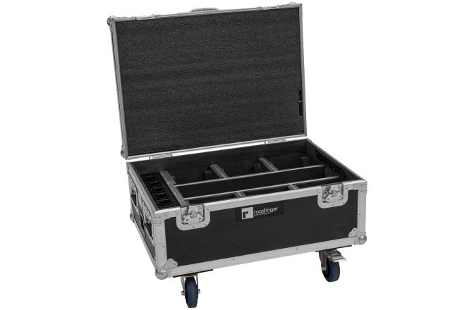 Cutie de transport Roadinger Flightcase 6x AKKU IP TL-3 QCL Trusslight CRMX with charging function and wheels