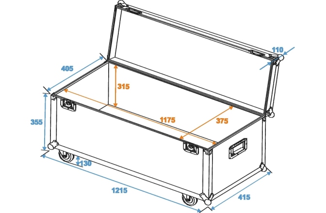 Cutie de transport universală Roadinger Universal Transport Case 120x40cm with wheels
