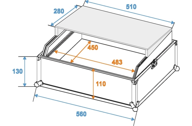 Cutie mixer/controler Roadinger Mixer case Pro LS-19