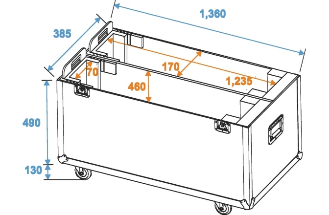 Cutie pentru transportul luminilor Roadinger Flightcase 2x LCD ZL50