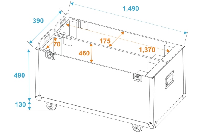Cutie pentru transportul luminilor Roadinger Flightcase 2x LCD ZL60