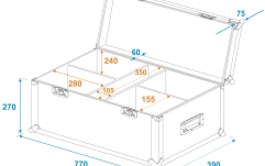 Cutie pentru transportul luminilor Roadinger Flightcase 4x LED CBB-2WW/CW fairlight
