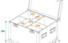 Cutie pentru transportul luminilor Roadinger Flightcase 4x LED Theatre COB 200 series, with wheels