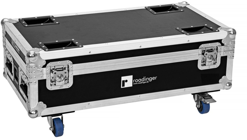 Roadinger Flightcase 6x AKKU IP UP-4 Plus HCL Spot WDMX with Charging Function