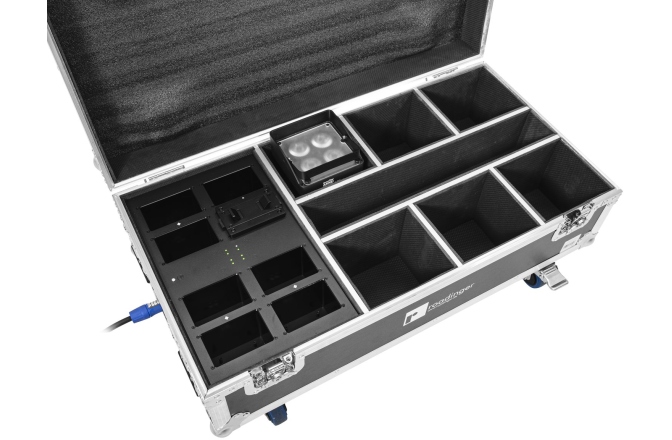 Cutie pentru transportul luminilor Roadinger Flightcase 6x AKKU IP UP-4 Plus HCL Spot WDMX with Charging Function