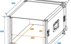 Cutie rack Roadinger Rack Profi 8U 45cm with wheels
