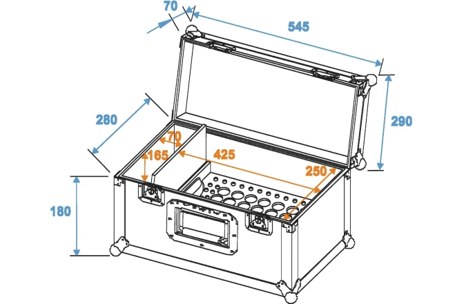 Cutie transport Roadinger Universal Cone Adapter Case UKAC-50
