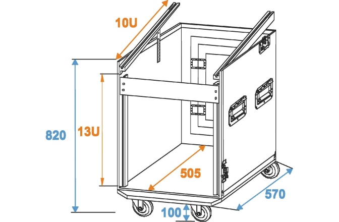 cutii cu rack Roadinger Special Combo Case Pro, 12U cu roți