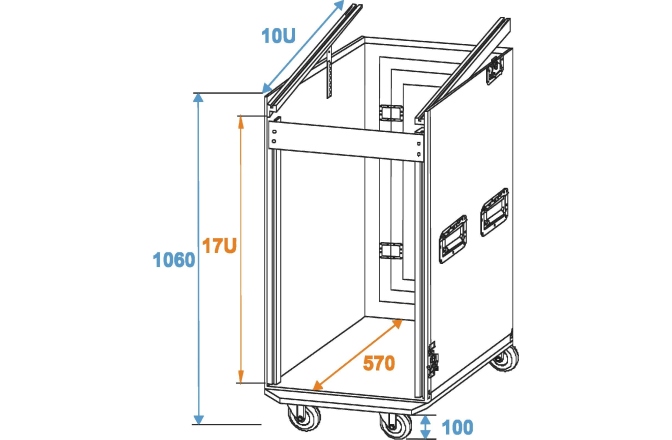 cutii cu rack Roadinger Special Combo Case Pro, 17U cu roți