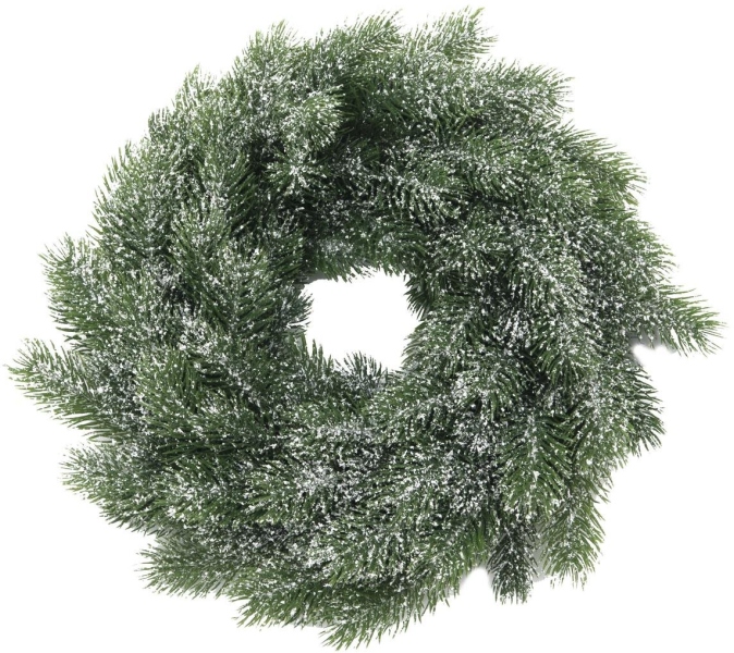 Europalms Fir wreath, snowy, PE, 45cm