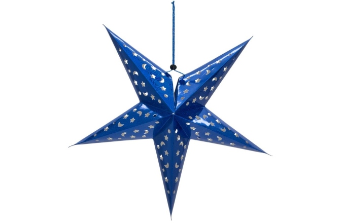 Decor crăciun Europalms Star Lantern, Paper, blue, 50 cm