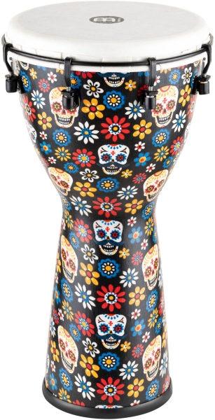 Meinl 10 Inch Synthetic Djembe, Synthetic Head, Day Of The Dead