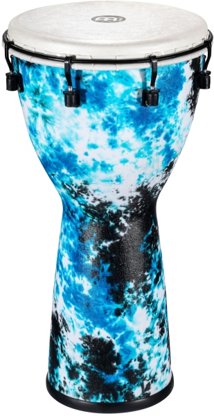 Meinl 10 Inch Synthetic Djembe, Synthetic Head, Galactic Blue Tie Dye