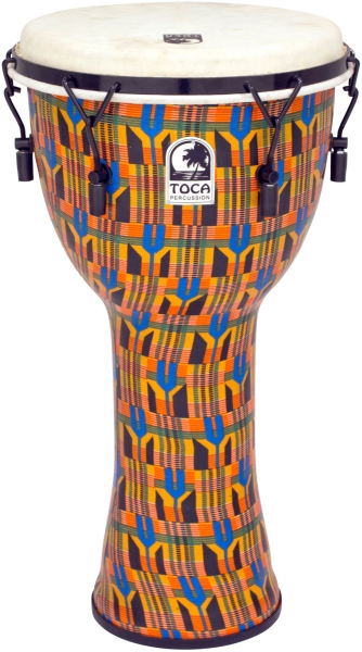 Toca Djembe Freestyle Mechanically Tuned Kente Cloth  24