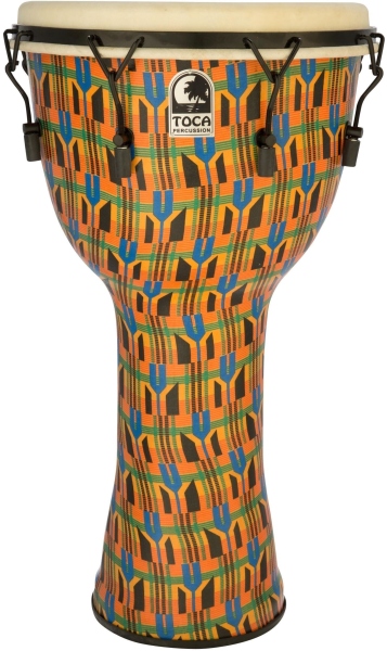 Toca Djembe Freestyle Mechanically Tuned Kente Cloth 26
