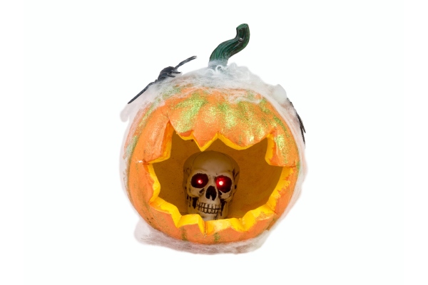 Europalms Halloween Pumpkin in Spider Web, 25cm