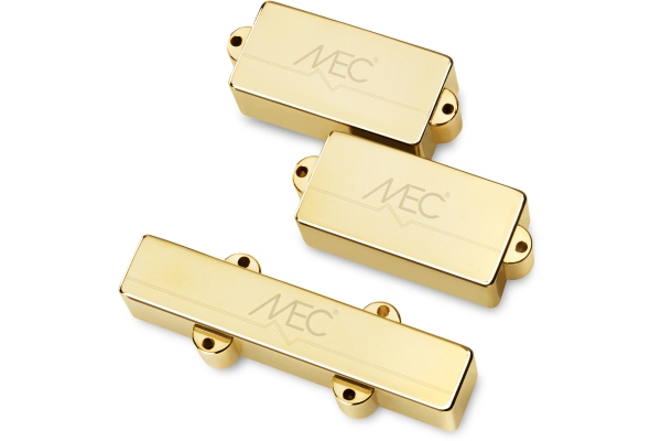  Active P/J-Style Bass Pickup Set, Metal Cover, 4-String - Gold