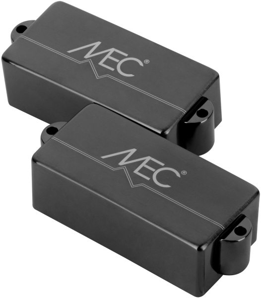 MEC Pickups Active P-Style Bass Pickup, Metal Cover, 4-String - Brushed Black Chrome