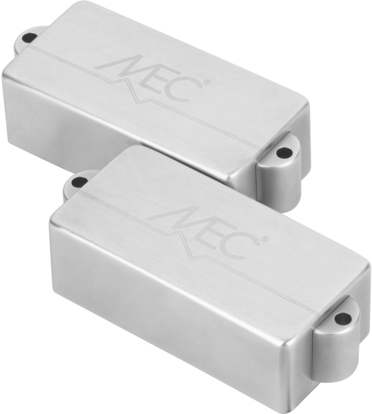 MEC Pickups Active P-Style Bass Pickup, Metal Cover, 4-String - Brushed Chrome