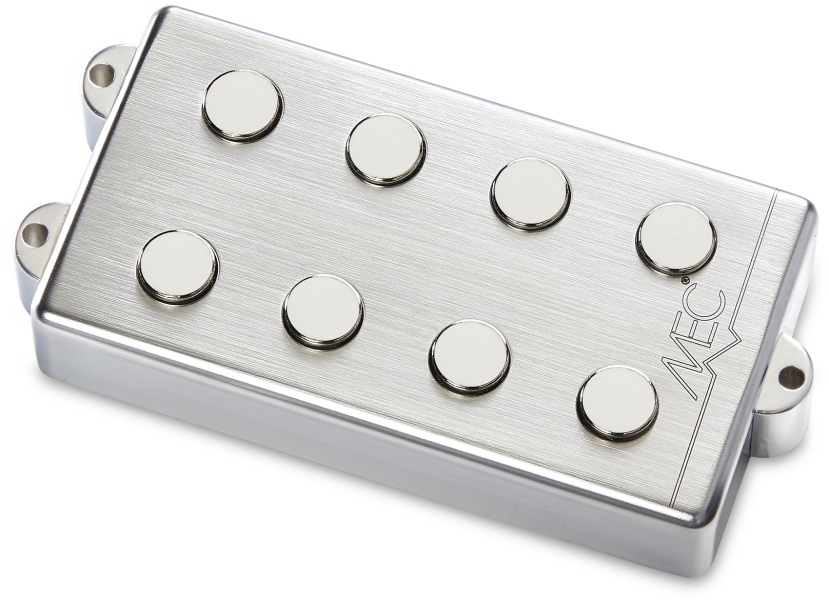 MEC Pickups Passive MM-Style Bass Pickup, Metal Cover, 4-String - Brushed Chrome