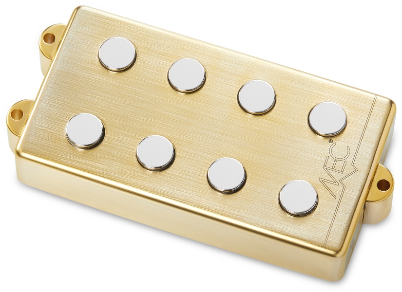 MEC Pickups Passive MM-Style Bass Pickup, Metal Cover, 4-String - Brushed Gold