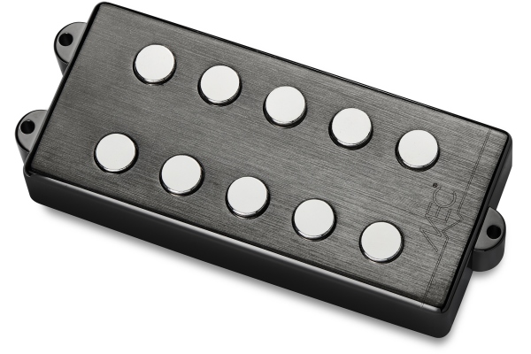  Passive MM-Style Bass Pickup, Metal Cover, 5-String, Bridge - Brushed Black Chrome