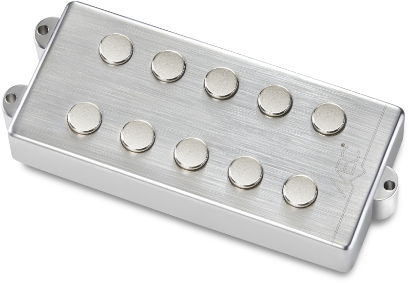MEC Pickups Passive MM-Style Bass Pickup, Metal Cover, 5-String, Bridge - Brushed Chrome