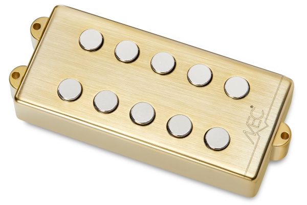 Passive MM-Style Bass Pickup, Metal Cover, 5-String, Bridge - Brushed Gold