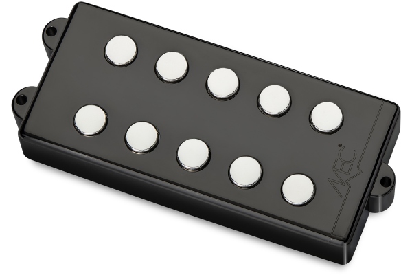  Passive MM-Style Bass Pickup, Metal Cover, 5-String, Neck - Black Chrome