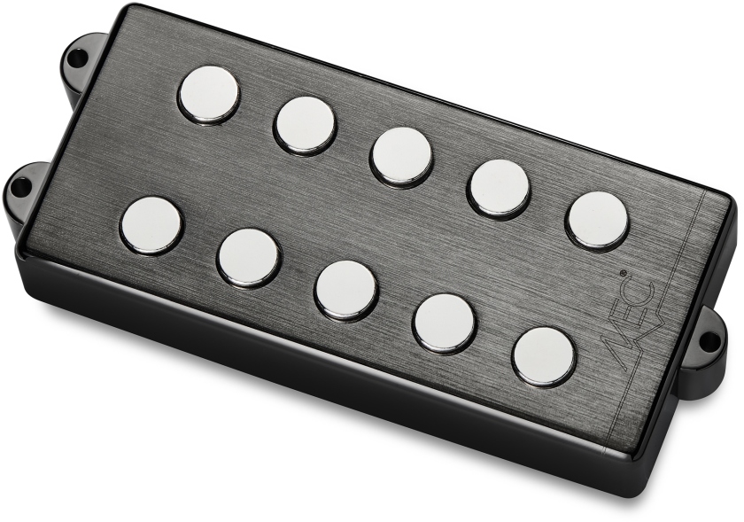 MEC Pickups Passive MM-Style Bass Pickup, Metal Cover, 5-String, Neck - Brushed Black Chrome
