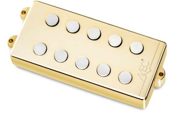  Passive MM-Style Bass Pickup, Metal Cover, 5-String, Neck - Gold