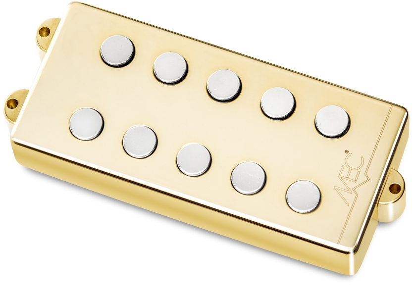 MEC Pickups Passive MM-Style Bass Pickup, Metal Cover, 5-String, Neck - Gold